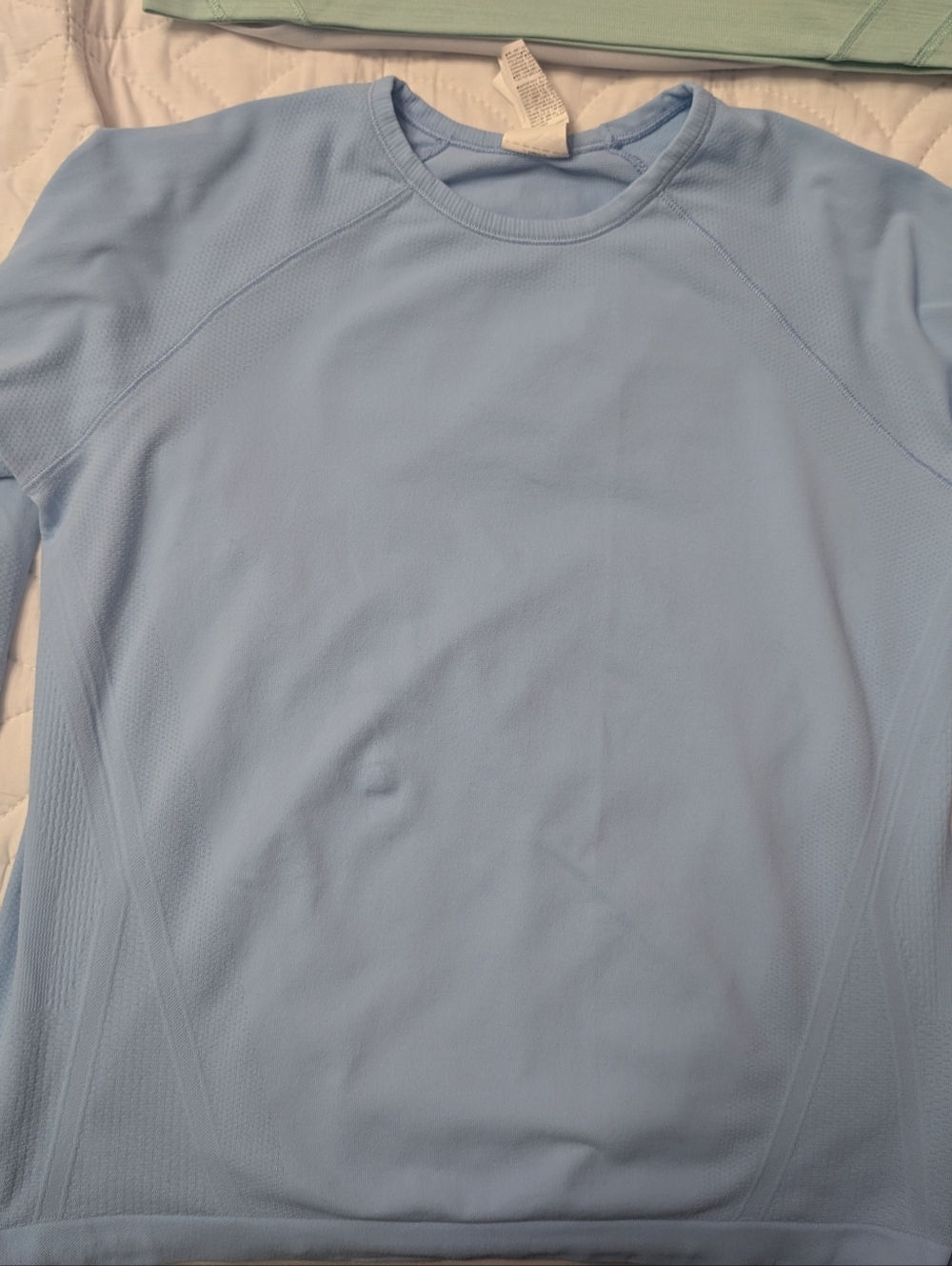 Athleta Light Blue Long Sleeve Performance Tee